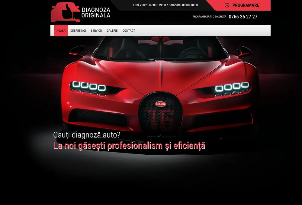 Captură Diagnoza Auto Originală (diagnozaoriginala.ro)