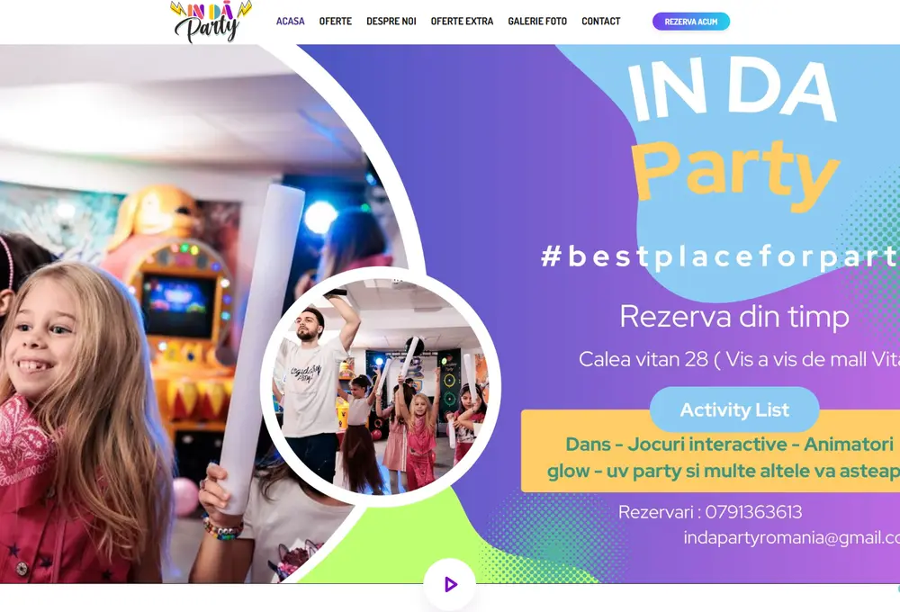 Captură Inda Party (indaparty.ro)