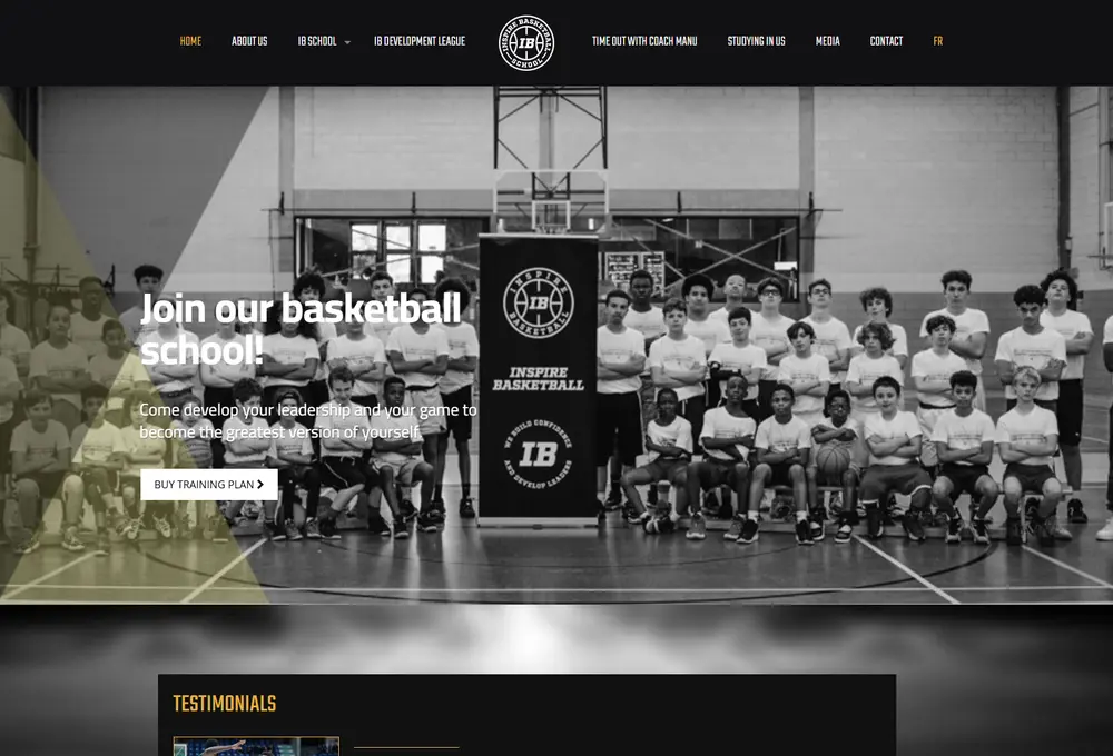 Captură Inspire Basketball School (inspirebasketballschool.be)