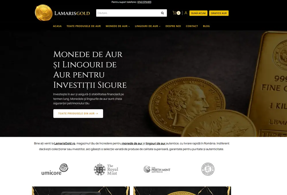 Captură Lamaris Gold (lamarisgold.ro)